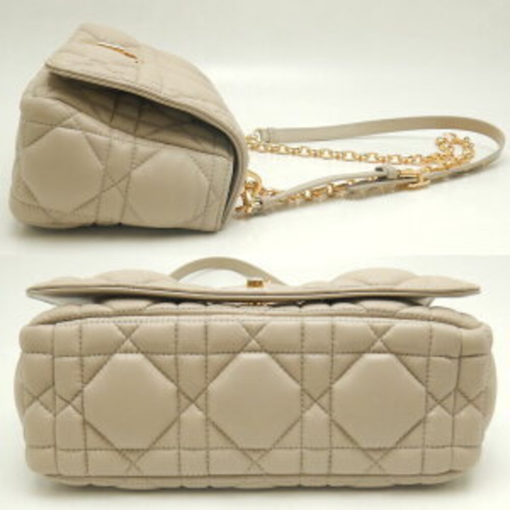 Dior Caro Cannage Shoulder Bag Beige Tan Calfskin - Picture 4 of 9